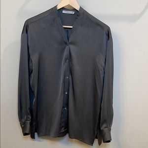Vince long sleeve silk button up shirt